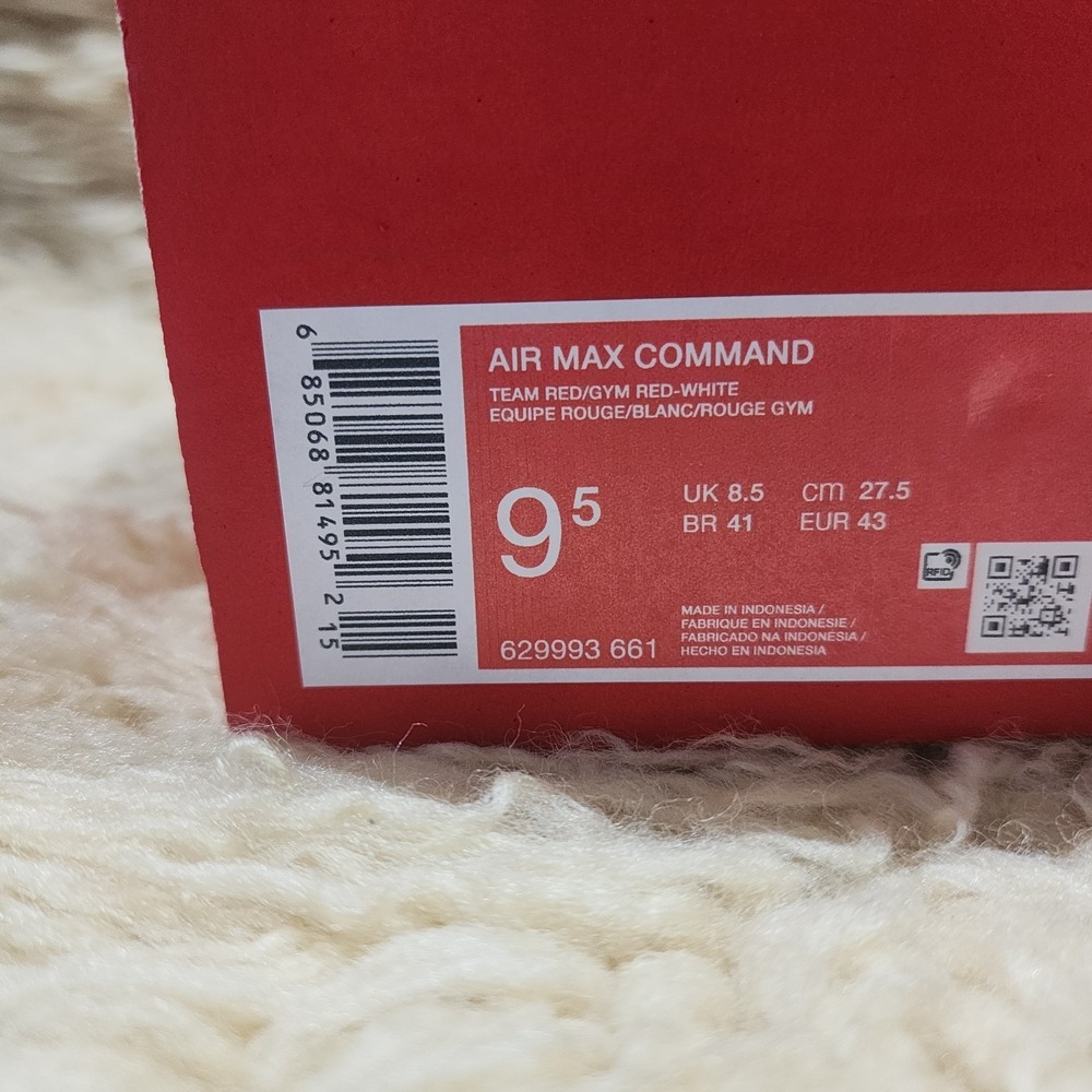 New Nike Air Max Command Men's 9.5 Women's 11 Team Red 629993661 W/box - Picture 10 of 11